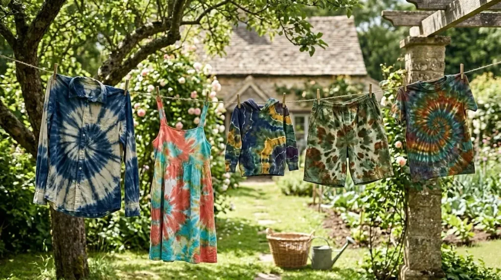 air drying tie dye clothes to prevent fading