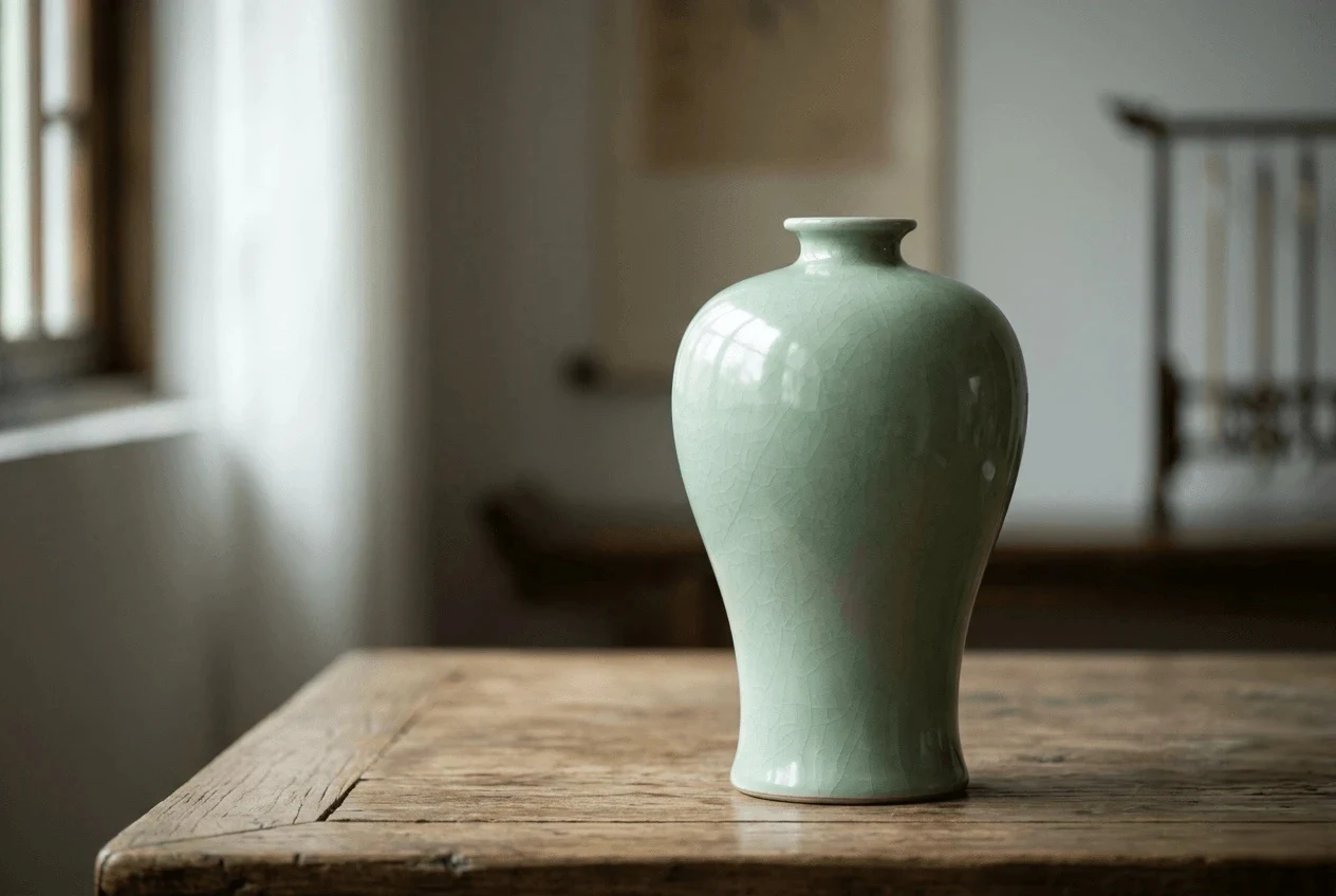 Chinese porcelain or ceramic piece with blue and white decorative patterns