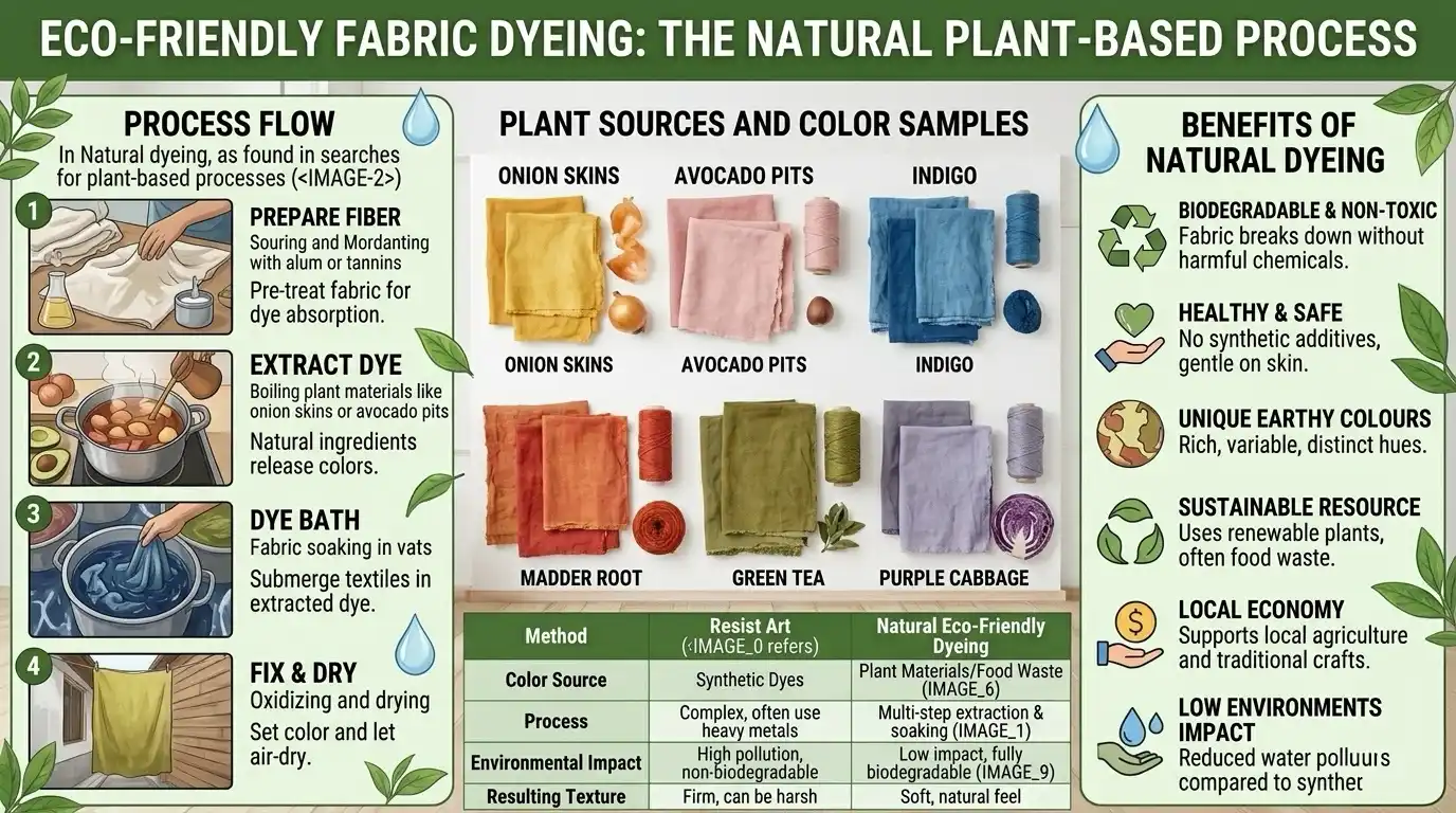 Eco-friendly natural dye process and plant-based dye materials