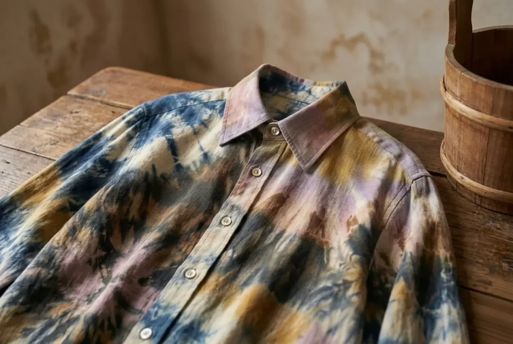 colorful tie dye shirt close up