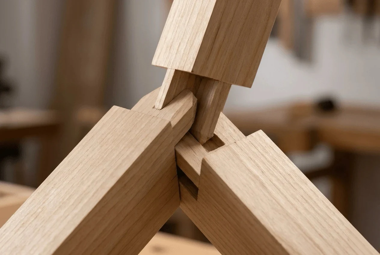 Traditional Chinese mortise and tenon wooden joinery structure without nails