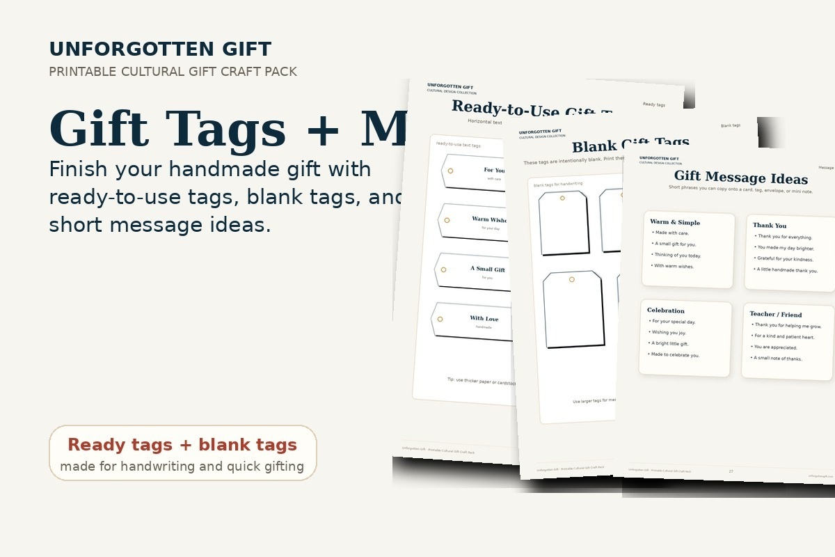 Printable gift tags preview for handmade cards, wrapping, bookmarks, and small gifts